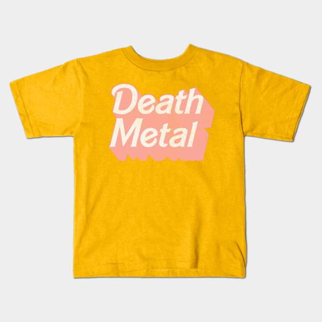 Death Metal / / Cute Pink 80s Vintage Look Design Kids T-Shirt by DankFutura